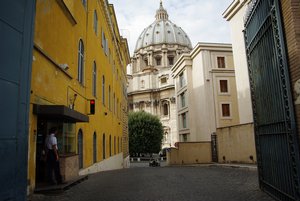 Vatican private entrance, vatican space, police guard, Rome, Italy