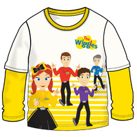 The Wiggles Long Sleeve Printed Mock Sleeve T-Shirt