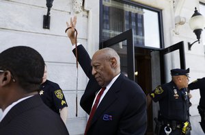 Bill Cosby arrives for his sexual assault trial, Thursday, April 26, 2018, at the Montgomery County Courthouse in Norristown, Pa. (AP Photo/Matt Slocum)