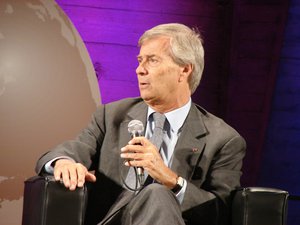 Vincent Bollore,a French businessman,chairman and CEO of the investment group Bollore,speaking during 2013 Global Conference at Unesco