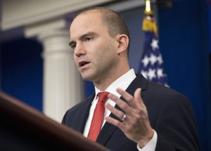 Deputy National Security Adviser For Strategic Communications Ben Rhodes speaks to the media during the daily briefing in the Brady Press Briefing Room of the White House in Washington, Thursday, Feb. 18, 2016. Rhodes announced that President Barack Obama and the first lady will travel to Cuba on March 21st, and he will be the first U.S. President since Calvin Coolidge in 1928 to visit Cuba. (AP Photo/Pablo Martinez Monsivais)