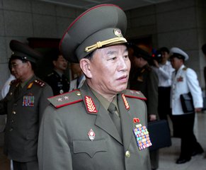 North Korea's chief delegate, Lt. Gen. Kim Yong Chol leaves after military talks with South Korea on the south side of the border village of the Panmunjom, South Korea, Thursday, July 26, 2007.