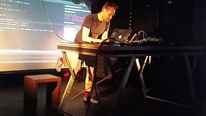 Sam Aaron live coding a DJ set with Sonic Pi