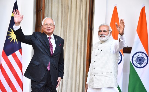 Malaysian PM Razak meets Prime Minister Modi during his State visit to India