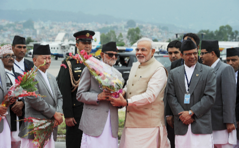 Prime Minister Shri Narendra Modi arrives in Kathmandu