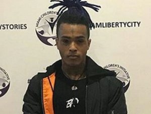 Rapper XXXTentacion in February 2018 outside Charles R. Drew High School for Miami Children's Initiative