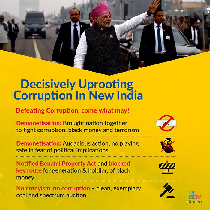 Decisively uprooting corruption in New India – Defeating corruption, come what may!