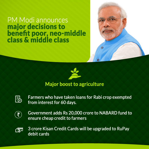 PM Modi announces major decisions to benefit poor, neo-middle class & middle class