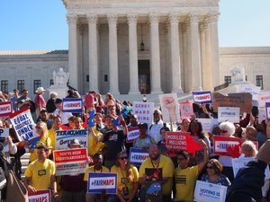 Kristen Clarke speaking at the Gerrymandering Rally at the Supreme Court in USA, 3 October 2017