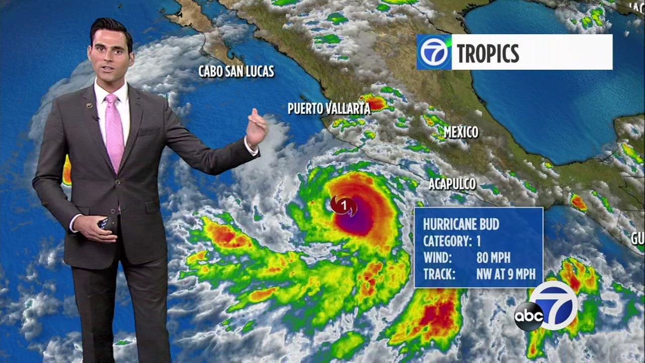 Hurricane Bud strengthening off western coast of Mexico