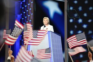 Hillary Clinton formally accepts the Democratic Party's nomination for President on the fourth night of the Democratic National Convention in Philadelphia, July 28, 2016.