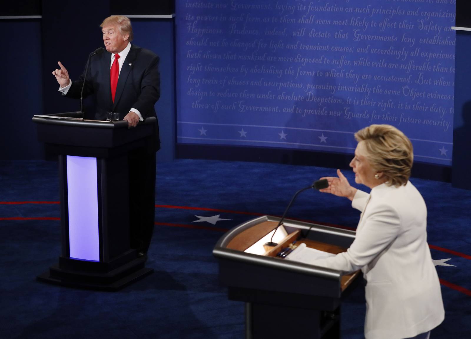 Hillary Clinton and Donald Trump debate during the third presidential debate at UNLV in Las Vegas, Oct. 19, 2016, added: 2016-10-31