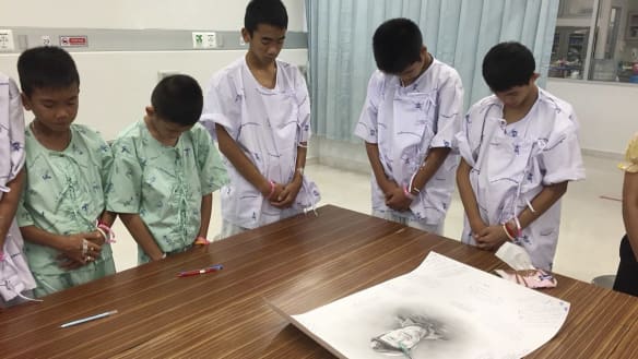 Thai boys mourn navy SEAL who died during cave rescue operation