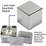 CMS Magnetics Super Strong 1” Neodymium Cube Magnet – Storage Box Included for Added Safety