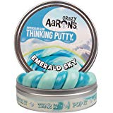 Crazy Aaron's Thinking Putty - "Emerald Sky" 3.2 oz, 4" Tin - First Ever Glow in the Dark Heat-Sensitive Hypercolor - Online Exclusive Color