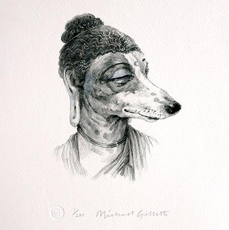 Amazing Graphite Prints of Anthropomorphic Dogs That Embody the Spirit of Inspirational Beings