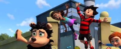 The latest Dennis and Gnasher spot the difference game has Dennis, JJ and Gnasher flying through the sky.