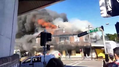 Second floor collapses in pub blaze