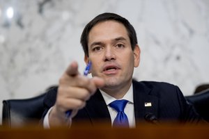 Sen. Marco Rubio, R-Fla., speaks during a  Senate Intelligence Committee hearing on 'Policy Response to Russian Interference in the 2016 U.S. Elections' on Capitol Hill, Wednesday, June 20, 2018, in Washington. (AP Photo/Andrew Harnik)