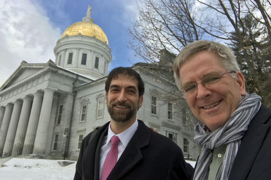 Matt Simon and Rick Steves in Montpelier