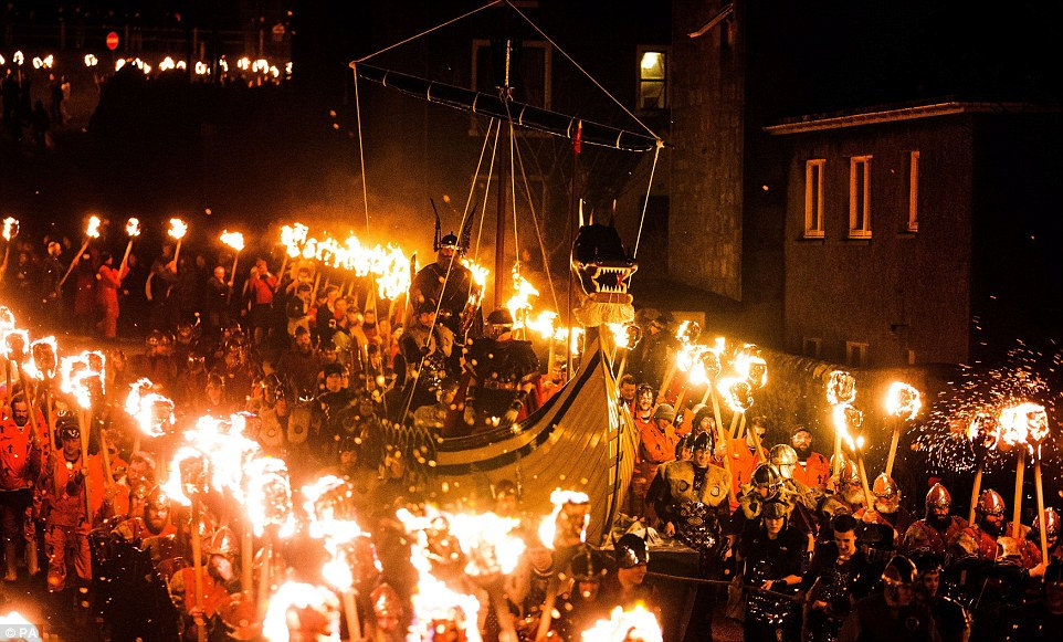 Norse festival on Shetland Islands