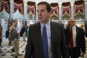 House Intelligence Committee Chairman Rep. Devin Nunes, R-Calif. walks through Statuary Hall on Capitol Hill in Washington, Friday, March 24, 2017.