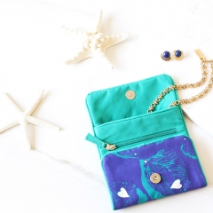 Compact Silk Jewellery Roll - Tropical Colours