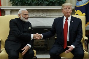 President Donald Trump meets with Indian Prime Minister Narendra Modi in the Oval Office of the White House, Monday, June 26, 2017, in Washington.