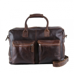 Manzoni Distressed Leather Overnight Bag