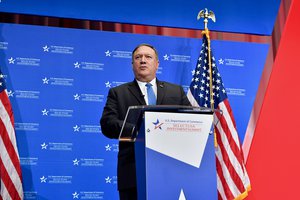 U.S. Secretary of State Michael R. Pompeo delivers remarks on “Promoting Global Economic Prosperity” at the 2018 SelectUSA Investment Summit at the Gaylord National Resort and Convention Center in Oxon Hill, MD on June 22, 2018