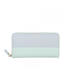 Leather Wallet - Duck Egg & Misty Blue