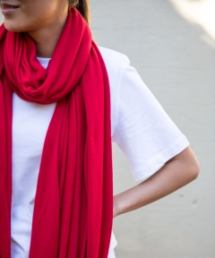 Australian Superfine Merino Travel Wrap - Rosso