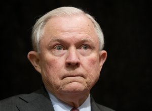 Attorney General Jeff Sessions listens to an introduction prior to speaking to law enforcement officers in Richmond, Va., Wednesday, March 15, 2017.