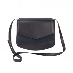 Parker Chevron Shoulder Bag - Black & Navy