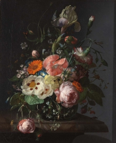 Still Life with Flowers on a Marble Tabletop, by Rachel Ruysch