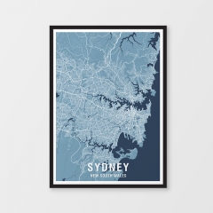 Sydney Two-tone Map Print