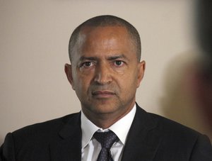 Congolese opposition leader, Moise Katumbi, speaks during a press conference held at his lawyer's office in Paris, France, Friday, June 16, 2017