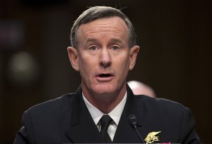 In this March 5, 2013, file photo, Navy Adm. William McRaven, commander, U.S. Special Operations Command, testifies on Capitol Hill in Washington.