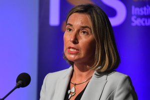 Federica Mogherini, High Representative of the Union for Foreign Affairs and Security Policy and Vice-President of the European Commission,participate at the EU-EUISS event 'The future of EU foreign, security and defense policy post Brexit' on May 2018