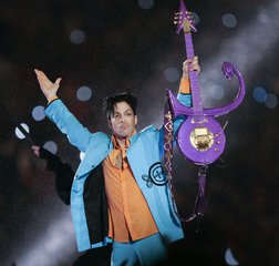 In this Feb. 4, 2007 file photo, Prince performs during halftime of the Super Bowl XLI football game in Miami. Minnesota prosecutors are planning an announcement Thursday, April 19, 2018, in their two-year investigation into Prince's death.