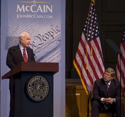 File - John McCain and Theodore Olson at Wake Forest University.