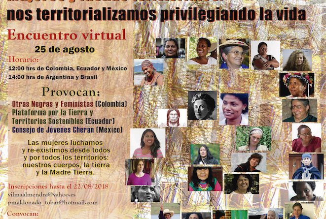 Convocatoria virtual Mujeres y luchas: nos territorializamos privilegiando la vida”