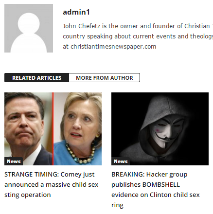 Screen capture from 'Christian Times', 2 days before the election