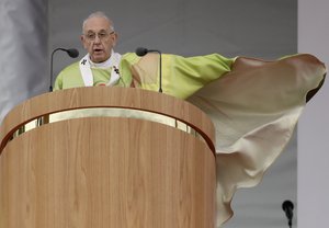 Pope Francis celebrates the Holy Mass at the Phoenix Park, in Dublin, Ireland, Sunday, Aug. 26, 2018. Pope Francis is on the second of his two-day visit to Ireland.