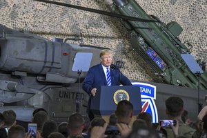 President Donald J. Trump speaks to service members at Fort Drum, N.Y., Aug. 13, 2018