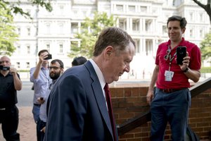 United States Trade Representative Robert Lighthizer arrives at the Office of the United States Trade Representative, Tuesday, Aug. 28, 2018, in Washington, ahead of the arrival of Canadian Foreign Affairs Minister Chrystia Freeland