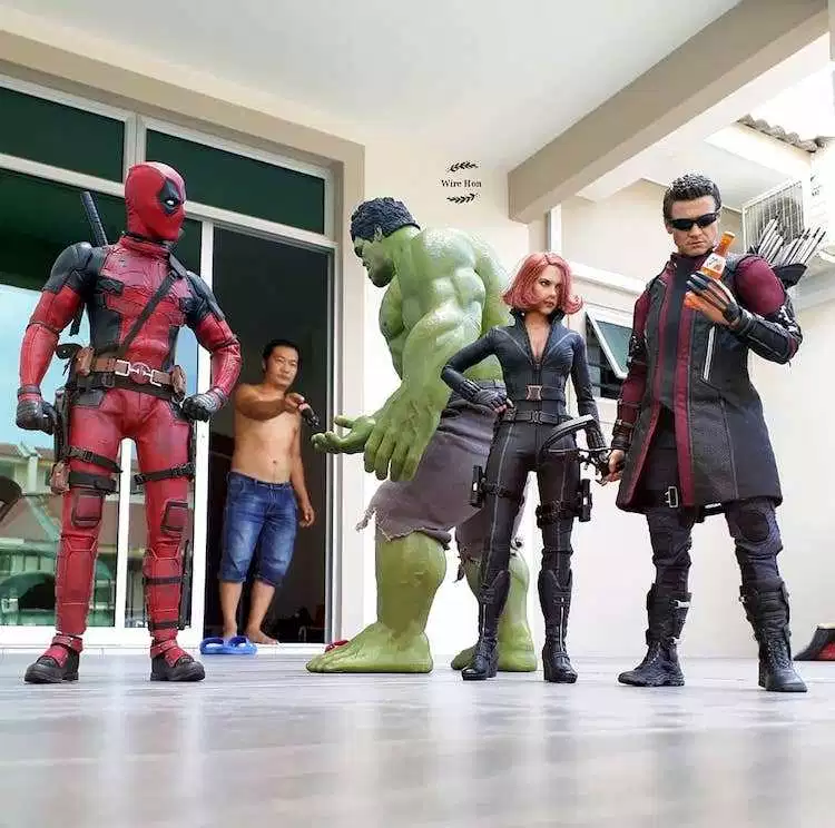 Using Forced Perspective on a Smartphone to Make Superhero Action Figures Appear Larger Than Life