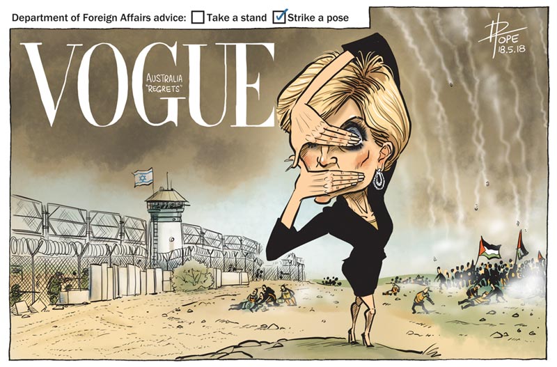 Cartoon: the Australian Foreign Minister responds to the Gaza massacre