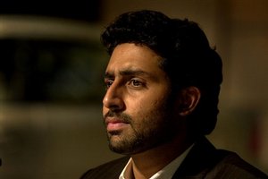 Bollywood actor Abhishek Bachchan looks on during the launch of Ford Fiesta car in Bombay, India, Wednesday, Nov. 16, 2005. Ford India, announced Bachchan as the brand ambassador for Fiesta. The car is priced between USD$ 12,806 and 16,018 in India. (bb2)