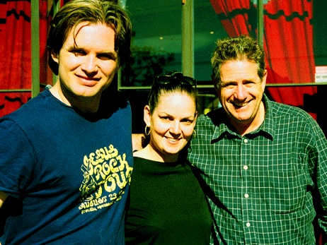 ON THE SET OF ROLL: Director Martin Wilson with Producer Angie Smith and Dave